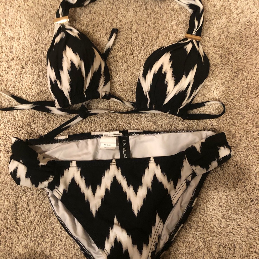 La Blanca bikini size 4/6 black white